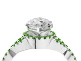 White gold Marquise Cut Diamond with Peridot side stone Halo Twist Band Solitaire Prong Setting Ring_28