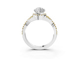 White gold Marquise Cut Diamond with Yellow Sapphire side stone Halo Twist Band Solitaire Prong Setting Ring_15