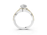 White gold Marquise Cut Diamond with Yellow Sapphire side stone Halo Twist Band Solitaire Prong Setting Ring_27