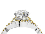 White gold Marquise Cut Diamond with Yellow Sapphire side stone Halo Twist Band Solitaire Prong Setting Ring_28