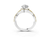 White gold Marquise Cut Diamond with Yellow Sapphire side stone Halo Twist Band Solitaire Prong Setting Ring_45