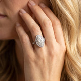 White gold Marquise Cut Double Halo Split Shank Diamond Ring with Prong Setting_14