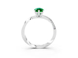 White gold Marquise Cut Emerald Engagement Ring with Side Stone Accents and Four-Prong Setting_30