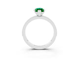 White gold Marquise Cut Emerald Milgrain Pavé Engagement Ring with Four-Prong Setting_3