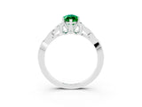 White gold Marquise Cut Emerald Solitaire Celtic Knot Ring with Four-Prong Setting_15