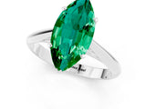White gold Marquise Cut Emerald Solitaire Engagement Ring with Cathedral Setting and Four-Prong Mount_31