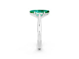 White gold Marquise Cut Emerald Solitaire Engagement Ring with Cathedral Setting and Four-Prong Mount_32