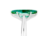 White gold Marquise Cut Emerald Solitaire Engagement Ring with Cathedral Setting and Four-Prong Mount_35