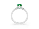 White gold Marquise Cut Emerald Solitaire Engagement Ring with Classic Band and Four-Prong Setting_39