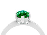 White gold Marquise Cut Emerald Solitaire Engagement Ring with Classic Band and Four-Prong Setting_40