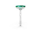 White gold Marquise Cut Emerald Solitaire Engagement Ring with Classic Band and Four-Prong Setting_50