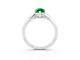 White gold Marquise Cut Emerald Solitaire Engagement Ring with Classic Band and Four-Prong Setting_51