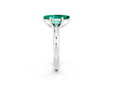 White gold Marquise Cut Emerald Solitaire Engagement Ring with Round Band and Four-Prong Setting_20