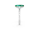 White gold Marquise Cut Emerald Solitaire Ring with Thin Band and Four-Prong Setting_14