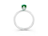 White gold Marquise Cut Emerald Solitaire Ring with Thin Band and Four-Prong Setting_15