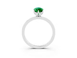 White gold Marquise Cut Emerald Solitaire Ring with Thin Band and Prong Setting_39
