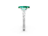 White gold Marquise Cut Emerald Solitaire Twist Band Prong Setting Ring_38