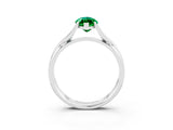 White gold Marquise Cut Emerald Solitaire Twist Band Prong Setting Ring_39