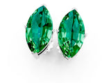 Silver 0.93 Carat Marquise Emerald Stud Earrings