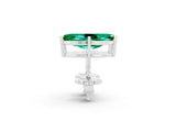 Silver 0.93 Carat Marquise Emerald Stud Earrings
