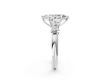 White gold Marquise Cut Five-Stone Prong Set Diamond Ring with Classic Band_70