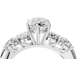 White gold Marquise Cut Five-Stone Prong Set Diamond Ring with Classic Band_72