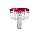 White gold Marquise Cut Garnet Engagement Ring with Milgrain Channel Set Band and Prong Setting_5