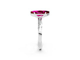 White gold Marquise Cut Garnet Engagement Ring with Side Stone Accents and Four-Prong Setting_74