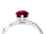 White gold Marquise Cut Garnet Engagement Ring with Side Stone Accents and Four-Prong Setting_76
