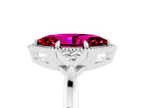 White gold Marquise Cut Garnet Halo Ring with Tapered Band and Four-Prong Setting_5
