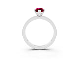White gold Marquise Cut Garnet Milgrain Pavé Engagement Ring with Four-Prong Setting_3