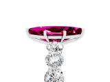 White gold Marquise Cut Garnet Prong Setting with Side Stones on a Pave Band_5