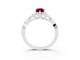 White gold Marquise Cut Garnet Solitaire Celtic Knot Ring with Four-Prong Setting_15