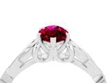 White gold Marquise Cut Garnet Solitaire Celtic Knot Ring with Four-Prong Setting_16