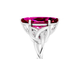 White gold Marquise Cut Garnet Solitaire Celtic Knot Ring with Four-Prong Setting_17