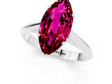 White gold Marquise Cut Garnet Solitaire Engagement Ring with Cathedral Setting and Four-Prong Mount_31