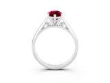 White gold Marquise Cut Garnet Solitaire Engagement Ring with Cathedral Setting and Four-Prong Mount_33