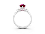 White gold Marquise Cut Garnet Solitaire Engagement Ring with Cathedral Setting and Four-Prong Mount_39
