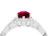 White gold Marquise Cut Garnet Solitaire Engagement Ring with Celtic Knot Band and Four-Prong Setting_4