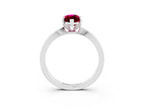 White gold Marquise Cut Garnet Solitaire Engagement Ring with Classic Band and Four-Prong Setting_27