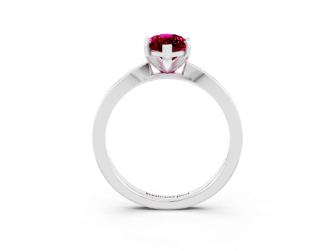 White gold Marquise Cut Garnet Solitaire Engagement Ring with Classic Band and Four-Prong Setting_27