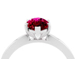 White gold Marquise Cut Garnet Solitaire Engagement Ring with Classic Band and Four-Prong Setting_28