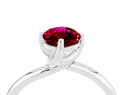 White gold Marquise Cut Garnet Solitaire Engagement Ring with Four-Prong Setting and Classic Band_16