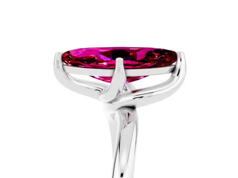 White gold Marquise Cut Garnet Solitaire Engagement Ring with Four-Prong Setting and Classic Band_17