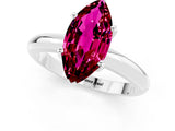White gold Marquise Cut Garnet Solitaire Engagement Ring with Round Band and Four-Prong Setting_1