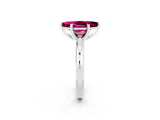 White gold Marquise Cut Garnet Solitaire Engagement Ring with Round Band and Four-Prong Setting_2