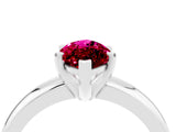White gold Marquise Cut Garnet Solitaire Engagement Ring with Round Band and Four-Prong Setting_4