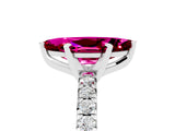 White gold Marquise Cut Garnet Solitaire Pavé Engagement Ring with Round Band and Prong Setting_17