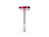 White gold Marquise Cut Garnet Solitaire Pavé Engagement Ring with Round Band and Prong Setting_80