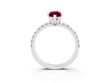 White gold Marquise Cut Garnet Solitaire Pavé Engagement Ring with Round Band and Prong Setting_81